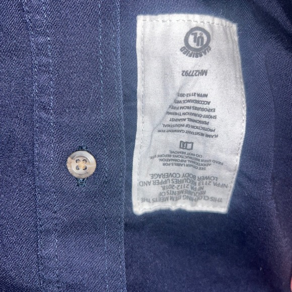 Carhartt FR Flame Resistant Work Shirt Navy Blue Size Large Style 294 20 Cat 2 - Picture 10 of 13